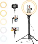 UBeesize Ringlicht mit Stativ, 12 Zoll Selfie Ringlicht mit 62 Zoll Stativ Ständer für Videoaufna...