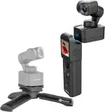 Feiyu Pocket 3 Kit 3-Achsen Gimbal Kamera – 4K Ultra HD, 12MP Fotos, Abnehmbarer Griff, Magnetische Basis, Gesichtstracking, Zeitraffer & Zeitlupe, WiFi, 1/2.3" CMOS Sensor