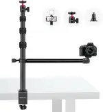 Victiv Kamera Tischhalterung, 37cm-105cm Kamera Tischstativ für DSLR Canon, Lichtstativ Klemmstativ mit Flexibler Arm & 1/4" Kugelkopf für Kameras, LED-Licht, Webcam, Handy Tisch Stativ für Smartphone