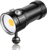 L12 7500 Lumens Unterwasser videoleuchte - Professionelle Tauchlampe Video mit 90 CRI, 6000K Weißes Licht, USB-C Aufladbar, für Tauchen/Unterwasserfotografie (IP68 Wasserdicht, 100m Tiefe)