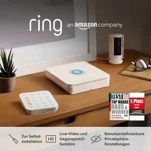 Ring Alarm - M + Innenkamera (Indoor Camera, 2. Gen. im Paket | Alarmanlage für 