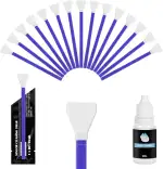 Sensor Reinigungsset, 15 Stück 16mm Sensor Reinigungs Kit für APS-C Kameras Staubfreie Vakuumverpackung mit 10ml Sensor Reiniger Reinigungs-Sets für DSLR Kamera CMOS CCD Sensoren Objektive