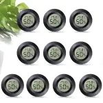 Mini Hygrometer Digital, ℃/℉ Verstellbar, 10pcs, Schwarz, Freistehend, Für Haus, Schule, Weinkeller, Gewächshaus, Keller, Lager (10, Rund)