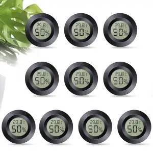 Mini Hygrometer Digital, ℃/℉ Verstellbar, 10pcs, Schwarz, Freistehend, Für Haus,