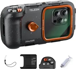 TELESIN Unterwasser Schnorcheln Handyhülle Wasserdicht Tauchen, Universal Unterw