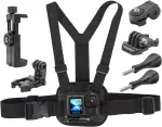 Suptig Brusthalterung, verstellbarer Brustgurt, atmungsaktives Material für GoPro Hero 13 bis Hero 5, AKASO, DJI Osmo und weitere Action-Kameras (RSX-441)