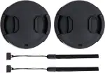 2 Stück 55mm Objektivdeckel mit Halteband Kordel für Nikon D3500 D3400 D5600 mit AF-P 18-55mm Kit-Objektiv, Sony A7 A7II A7III IV mit FE 28-70mm Kit-Objektiv & weitere Objektive mit 55mm Filtergewinde