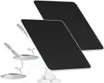 6W Solarpanel für Akku Überwachungskamera Aussen, 5V Solarpanel-Ladegerät für Wiederaufladbare Kamera, IP65 wasserdichte Solarpanels mit Verstellbarer Sicherheits-Wandhalterung(2 Pack)