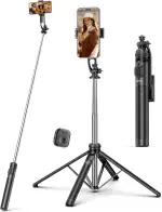 182CM Handy Stativ & Selfie Stick, Integriertes Ausziehbares Quad Stativ für Smartphone, Stabilit...