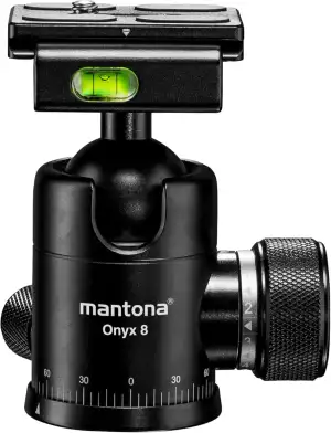 Mantona Onyx 8 Kugelkopf (M1-3008A), Stativkopf aus Aluminium mit Arca-Swiss kom