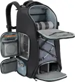 K&F CONCEPT Fotorucksack Groß Kamerarucksack 30L Wasserdicht Camera Backpack mit Regenschutz für DSLR SLR Spiegelreflexkameras Stative 16 Zoll Laptop