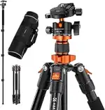 K&F Concept O254A1 Kamera Stativ, kompaktes Stativ 158cm für Spiegelreflexkamera, DSLR Tripod Rei...