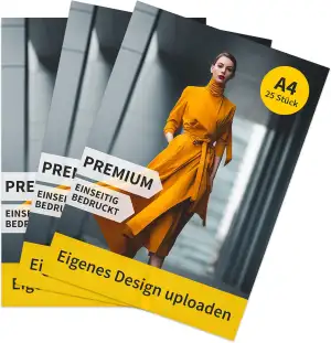 DRUCK.DE Flyer 25 Stück A4 Hoch Einseitig Bedruckt | Premium 250 g/m² Papier Mat