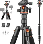 Victiv 200cm Kamera Stativ, Tragbares Stabiles Reisestativ, 2-in-1 Dreibein Stativ, Einbeinstativ mit 360° Panorama Kugelkopf für DSLR Canon Nikon Sony, Aluminium Camera Tripod, Stative für Smartphone
