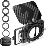 K&F CONCEPT Matte Box Lite mit Top Flag für DSLRs und spiegellose Kameras, kompatibel mit 67mm/72mm/77mm/82mm/95mm Objektiven, kommt mit Filtereinsatz