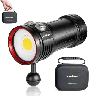 L12 Unterwasser Videoleuchte 8000 Lumen – 6000K, CRI 90, USB-C aufladbar, wasser