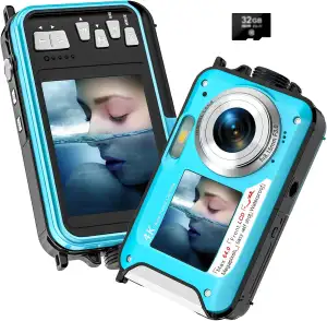 Digitalkamera, Yixinxin 4K Unterwasserkamera, 64MP Autofokus 16FT Digitalkamera 