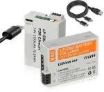2 Stück LP-E8 Ersatz Akku 2100mAh mit USB Typ-C-Ladung,Kompatibel mit Canon EOS 550D 600D 650D 700D X4 X5 X6i X7i T2i T3i Kamera