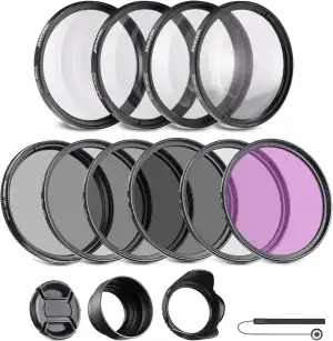 NEEWER 67mm ND Filter Set ND/CPL(Polfilter)/UV/FLD/Nahfilter Objektivzubehör ND2