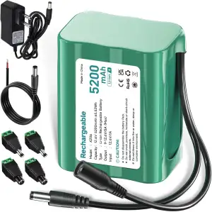 12.6V Lithium Ionen Akku 5200mAh, Klein 12V Akku mit ladegerät & Steckeradapter 
