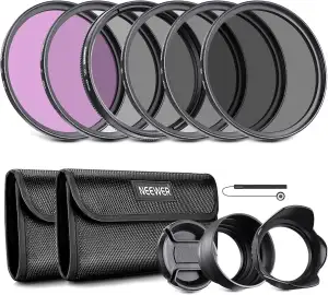 Neewer 49 mm ND-Objektivfilter-Set: UV, CPL (zirkularpolarisierend), FLD, ND2, N
