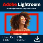 Adobe Lightroom inkl. Lightroom Classic 1 TB |KI-gestützter Foto-Editor |1 Jahr | PC/Mac | Digita...