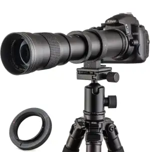 JINTU Teleobjektiv 420-800mm, F Objektiv für Nikon DSLR, Manueller Fokus MF Zoom