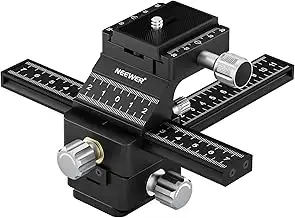 NEEWER 4 Wege Makro Fokussierschiene mit Schnellwechselplatte für Arca Typ, 1/4"