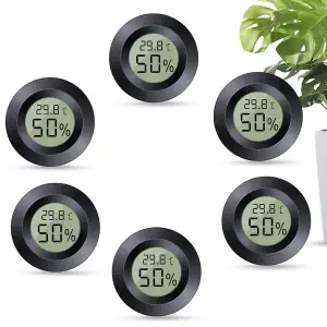 Mini Hygrometer Digital, ℃/℉ Verstellbar, 6pcs, Schwarz, Freistehend, Für Haus, 