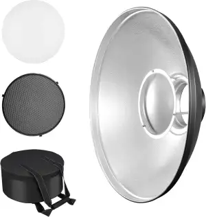 Soonpho Beauty Dish 30 cm/12 Zoll Standard Reflektor mit Schwarz Wabengitter,Sil