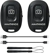 AMATHINGS 2 Stück Bluetooth Shutter Fernbedienung Wiederaufladbar mit USB C und 