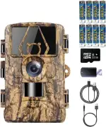 Wildkamera 8K HD Wildtierkamera mit 32G Sd Karte bewegungsmelder nachtsichtkamera Outdoor Wasserdicht Tierkamera ohne Glühen Nachtkamera Fotofalle Wildlife Kamera für Jagd und Überwachung