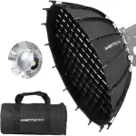 AMBITFUL 80cm /31.5'' Studio Silver Wide Angle Beauty Dish Honeycomb Grid Bowens Mount for for Photography Studio Flash Head and Monolight