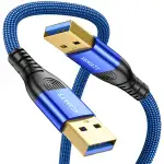 USB 3.0 Kabel 1M,5Gbps High Speed Transfer,USB 3.0 A auf A Datenkabel geflochten kompatibel mit H...