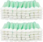 Belle Vous Reinigungsstäbchen Wattestäbchen Lang Steril (100Stk) – 12,8 x 1,5 cm Schaumstoff Stäbchen Eckig Wattestäbchen Abstrich Stäbchen für Tintenstrahl Druckkopfreiniger, Kamera, Linsen Reinigung