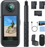 AKASO 360° Action Cam Creator-Set - 5.7K 72MP 360 Grad Actionkamera mit 256GB Speicherkarte Duale...