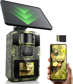 WLAN Solar Wildkamera 4K 48MP mit Handyübertragung APP, Wildtierkamera mit Nacht