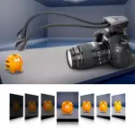 JJC Makro Arm Licht, LED Kamera Licht mit Integriertem Akku, 5600K 24000Lux 10 Stufen einstellbare Helligkeit Beleuchtung Cold Shoe Mount 1/4 Schraube Lampe passt Close-up Fotografie