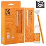 K&F CONCEPT Sensor Reinigungsset mit 10pcs Mikrofaser Swabs 24mm für Vollformat-Kameras und 20ml ...