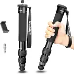 Manbily A-888 Kamera Einbeinstativ, Länge 32cm - 156cm Aluminium Einbeinstative für Kameras 7 Sektionen Kompakt Reise Tragbar Selfie Stick für DSLR Smartphone Konzert Fest, 1/4" - 3/8"