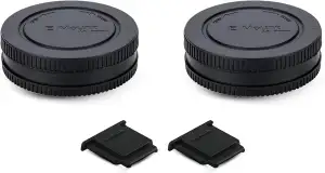 2 Stück E-Mount Gehäusedeckel & Objektivdeckel (hinten) Kit für Sony A6700 A6600