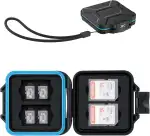 JJC Speicherkarten Hülle Schlanker Halter für 4 SD SDXC SDHC und 8 Micro SD Micro SDXC Micro SDHC TF Karten, Wasserbeständiger Stoßfest Tragbare SD Card Aufbewahrungsbox Organizer