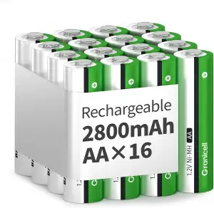 AA Wiederaufladbare Batterien 2800 mAh Hohe Kapazität 1500 Zyklen, 1.2V NiMH Nie