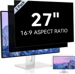 2 Stück 27 Zoll Sichtschutz für Computer Monitor Blickschutzfilter 16:9, Anti-Blaulichtfilter Blendschutz Abnehmbarer Displayschutz Blickschutzfolie Kompatibel mit Lenovo/HP/Dell/Acer/Samsung/Asus