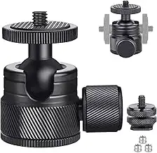 Mini-Kugelkopf, ARTCISE Ganzmetall-Mini-Stativ-Kugelkopf mit Abnehmbarer 1/4-Bli