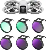 K&F CONCEPT ND & CPL Filter Set Kompatibel mit DJI NEO, 6 stück Filter UV, CPL, ND8, ND16, ND32, ND64 Polarisator Neutraldichte Drohne Objektivfilter, Multi-Beschichtung HD Optical Glas Aluminium
