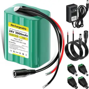 24V Akku 3000mAh Lithium Akku, Max 120W Ausgangsleistung, mit Ladegerät & Stecke