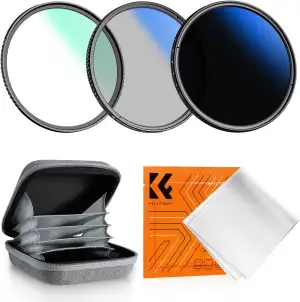 K&F CONCEPT Filtersets 72mm Variabler ND2-400 Filter(1-9 Blendenstufen)+ Polfilt