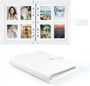 Fotoalbum 200 Fotos 2x3 Inch, Nachfüllbar PU Leder Album mit Seiten, Kompatibel 
