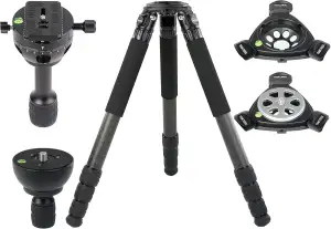 Jumbo Carbon Stativ Groß Rohrdurchmesser 40mm mit 75mm Schüsseladapter 2 Griffe 